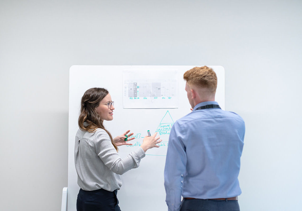 looking at whiteboard